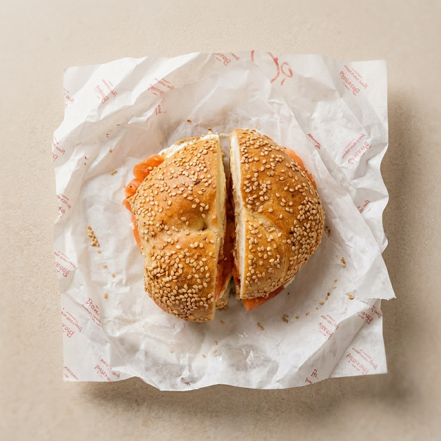 Bagel with Cream Cheese and Lox.